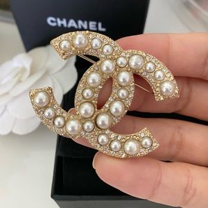 Authentic Chanel Pear Crystal Brooch